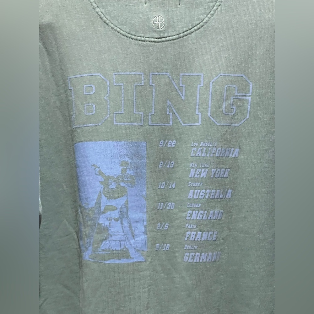 Anine Bing Cody Bing Live Sweatshirt Sage Green Oversized XS NWOT - Picture 4 of 8